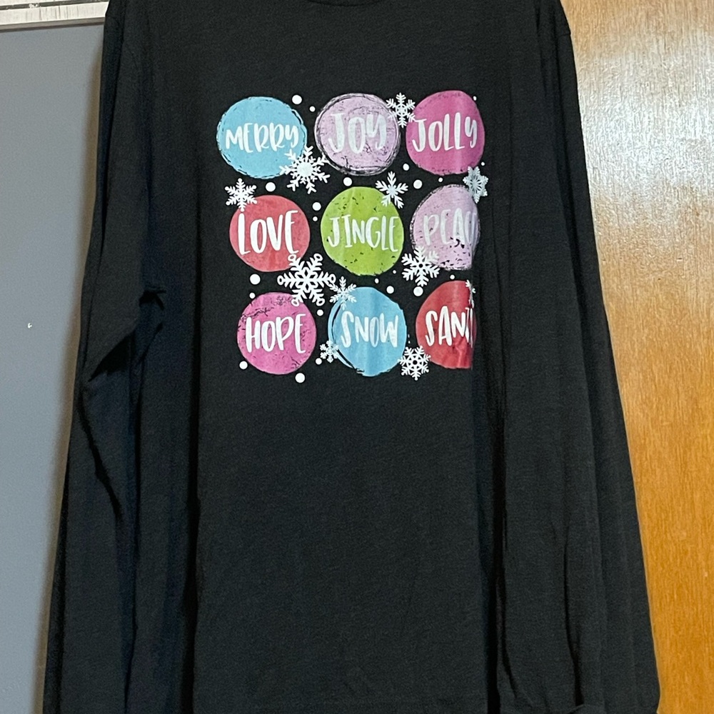 Festive Black Long Sleeve Shirt